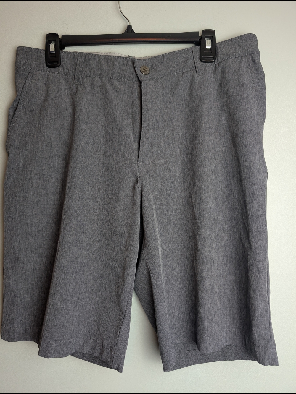 adidas Men's Gray Flat-Front Performance Shorts